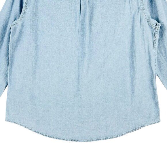 TRUE RELIGION Men's Chambray Long Sleeve Blue Western Pearl Snap Shirt Sz XL NWT - Picture 6 of 14